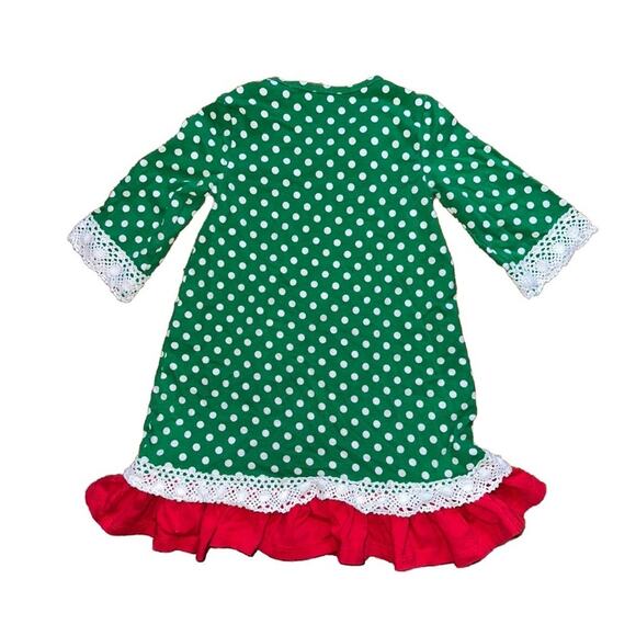VTG Bonnie Jean Little Girls Ruffle Holiday Dress Sz 4T Toddler Snowman Winter - Picture 2 of 6